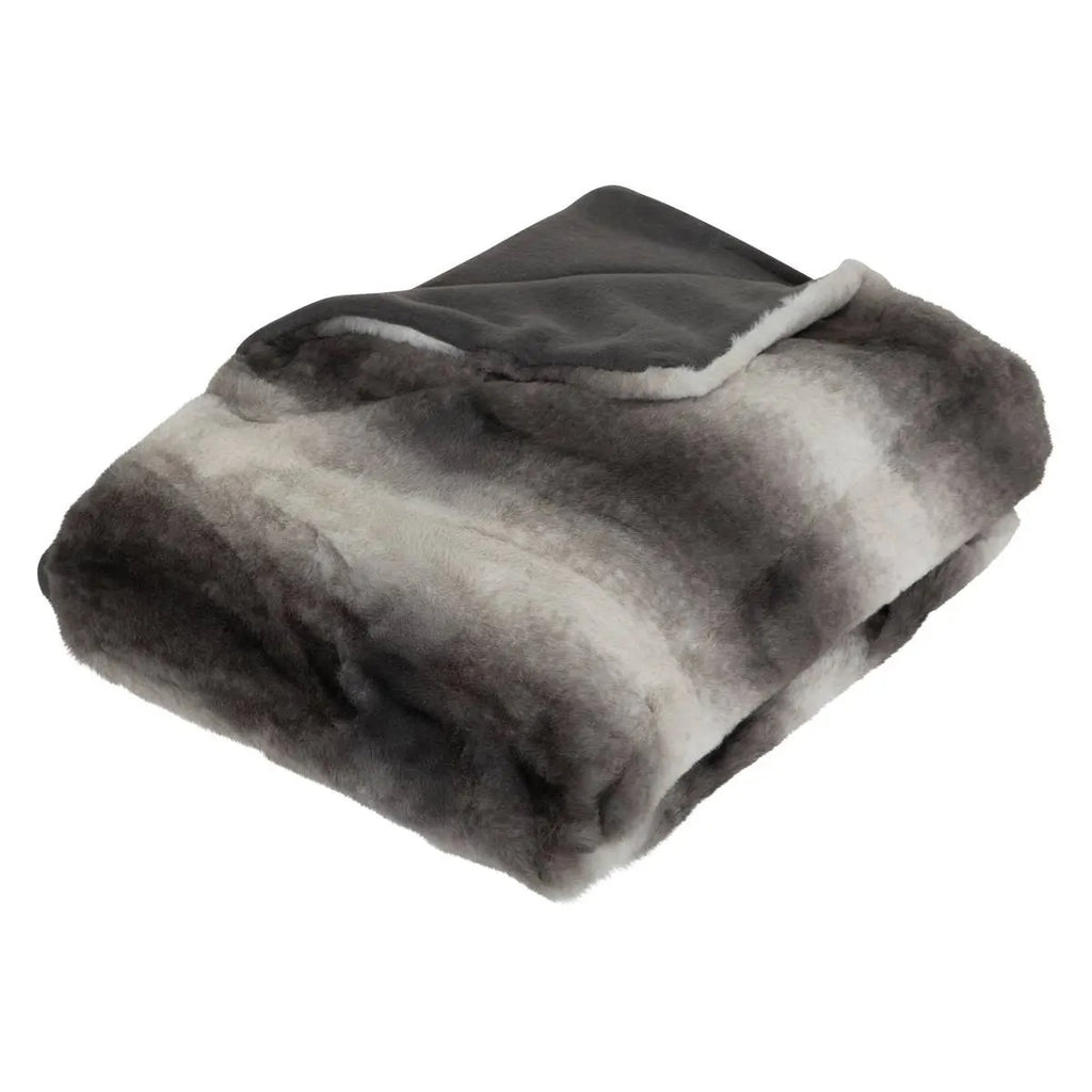 Atmosphera Grizzli Plaid en fausse fourrure gris - 120 x 160 cm