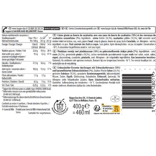 Pinte de crème glacée au beurre de cacahuète croquant 400 g
