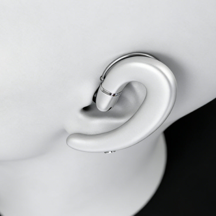 VoxorAI C6 Écouteurs à crochet mono-oreille Argent, Écouteurs Bluetooth, Écouteurs à conduction osseuse, Écouteurs de sport - Modèle populaire
