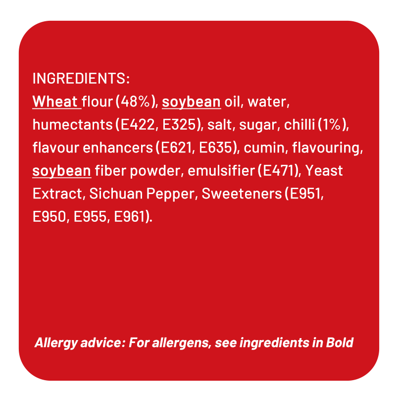 Wei Long Grands bâtonnets de gluten saveur épicée - Contient des édulcorants - 106 g