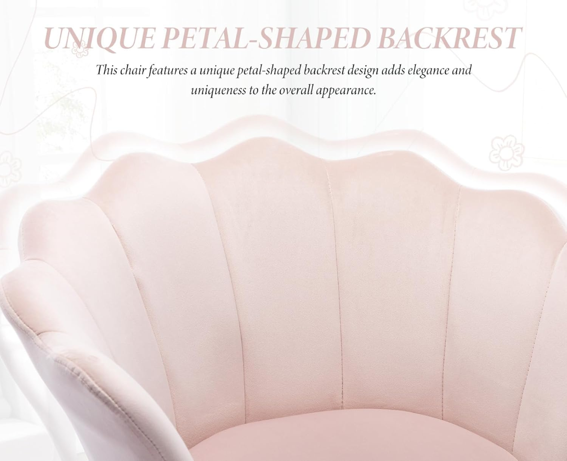 CHAIRUS Ya-Home Chaise de bureau pivotante avec hauteur réglable et roulettes - Rose clair