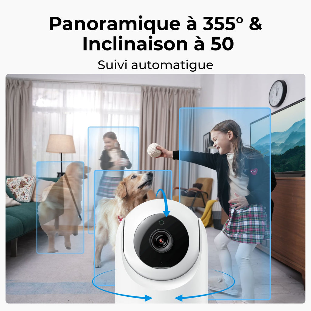 REOLINK E321 Caméra WiFi intérieure motorisée 3MP Super HD - Blanc