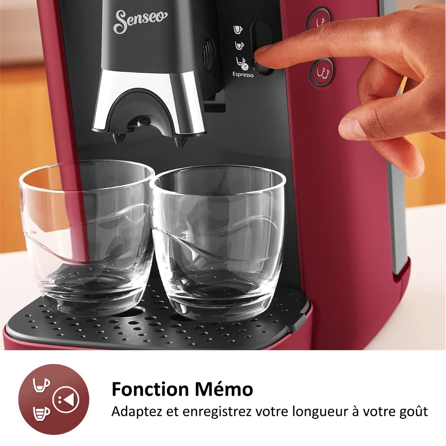 PHILIPS Senseo CSA260/91 Cafetière Maestro Machine à café à dosette - Rouge intense