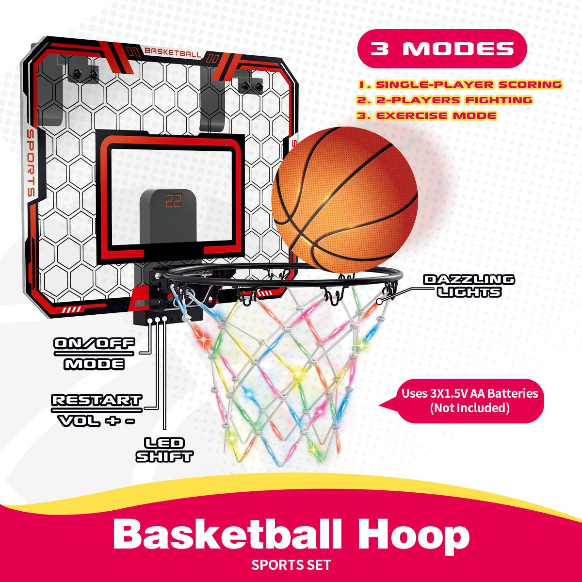 Set d'entraînement au tir avec panier de basket et minuteur
