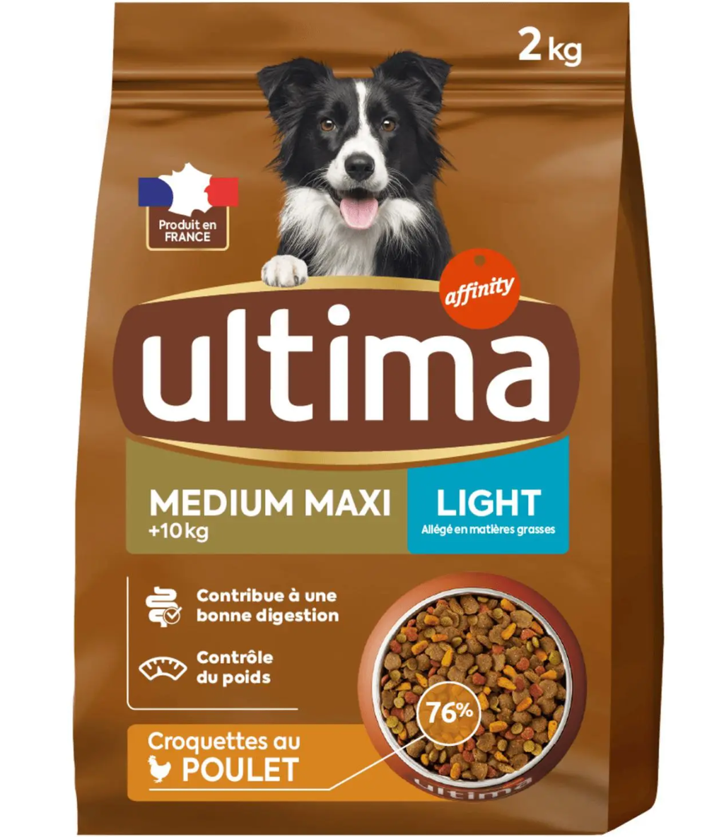 ULTIMA Nourriture pour Chien Maxi Moyen Légère Poulet 2 kg