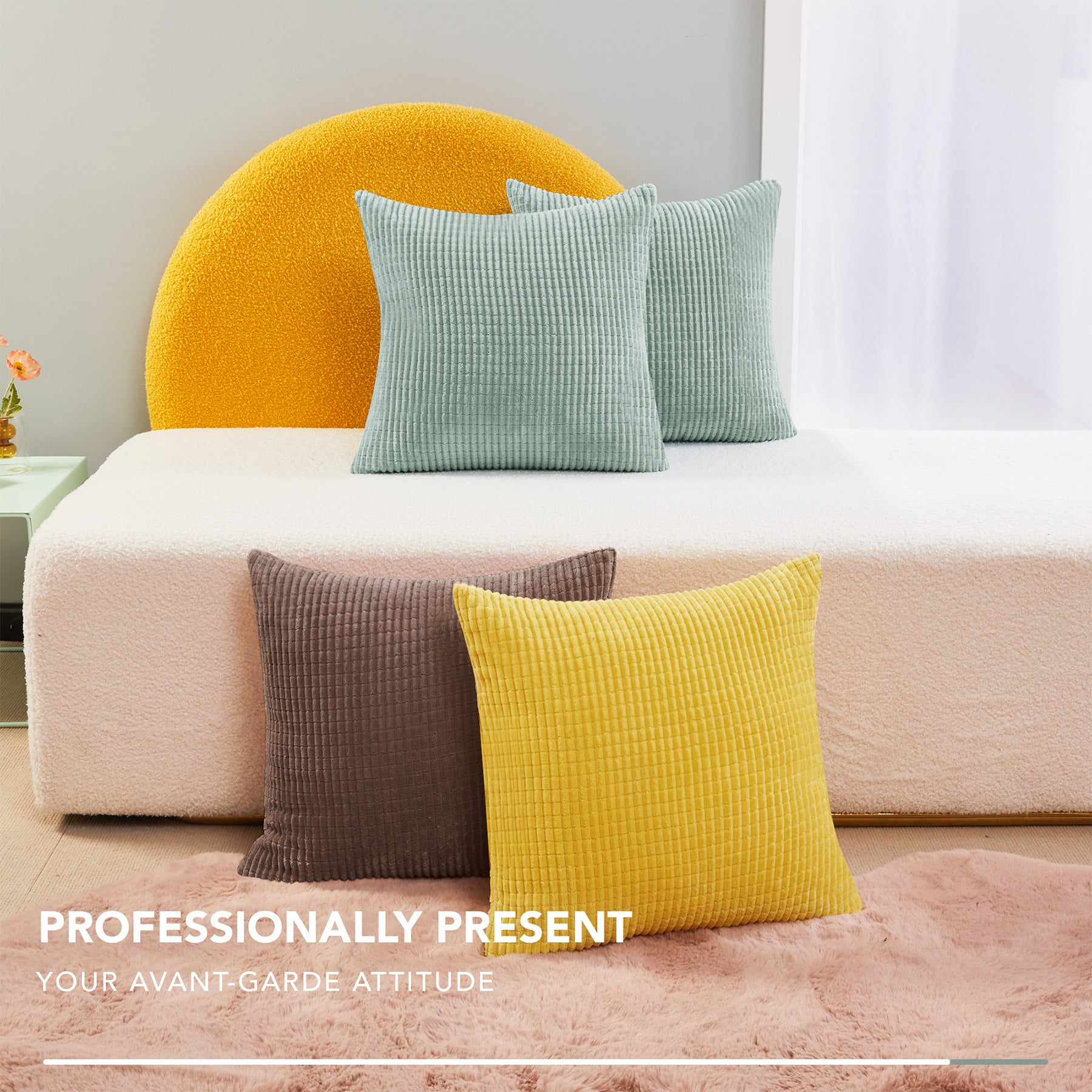 Deconovo Housse de coussin en velours - Vert clair - 50 x 50 cm - 1 pièce