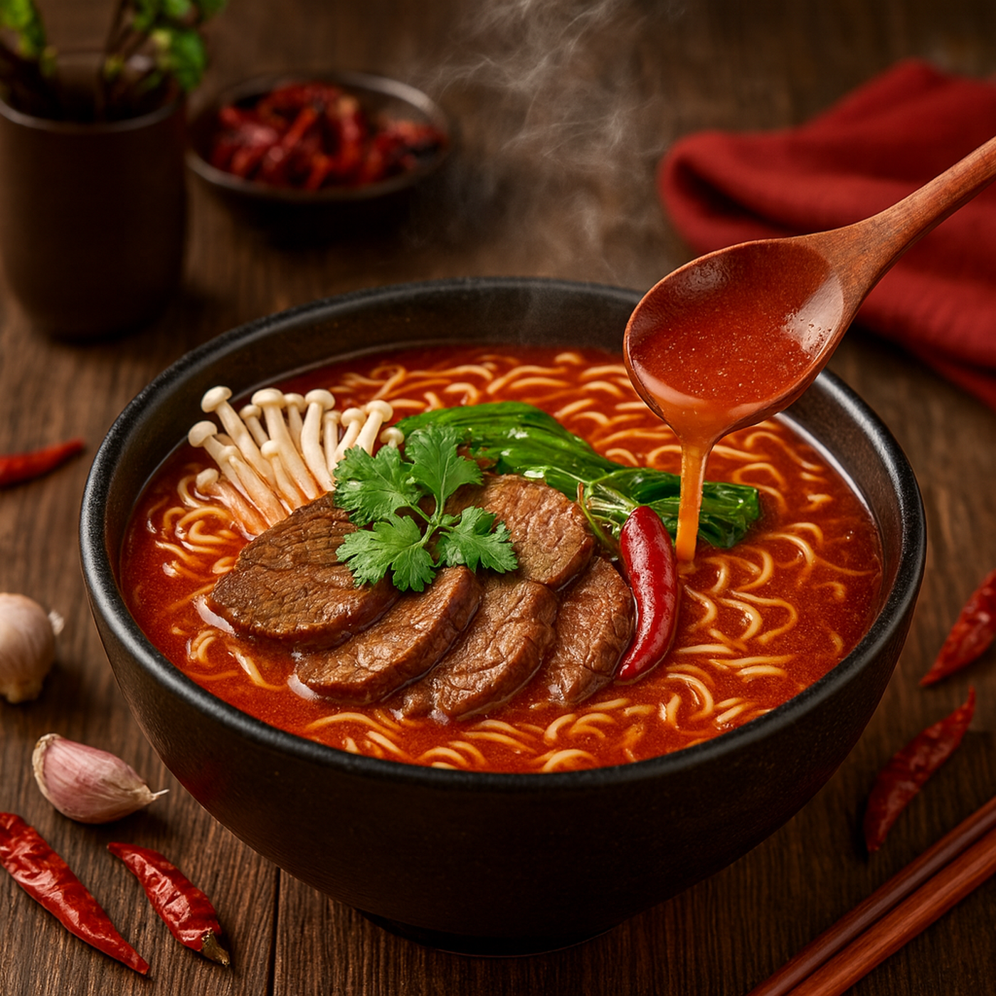Bai Xiang Nouilles instantanées bœuf épicé - Lot de 5 - 555 g