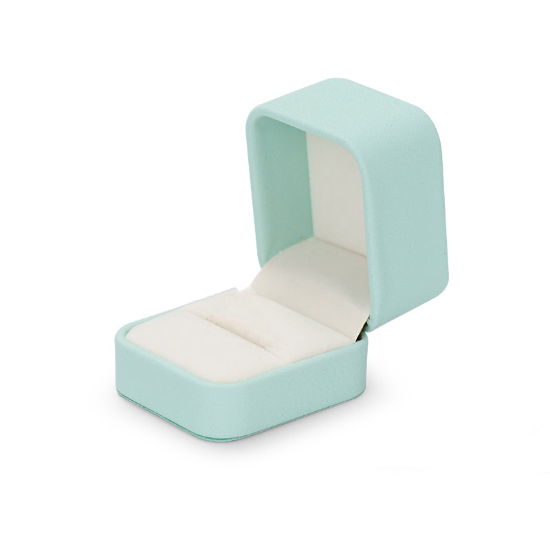 Oirlv Boîte à bague en cuir PU, Boîte à bijoux vert clair pour boucles d’oreilles, collier et bracelet, Boîte cadeau, Boîte d’emballage cadeau pour demande en mariage et anniversaire