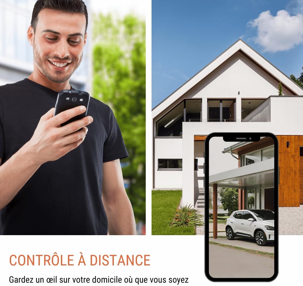 Konyks Camini Air SE Caméra de Surveillance d'extérieur sans fil, Wi-Fi, IP65, batterie 5200 mAh, Blanc