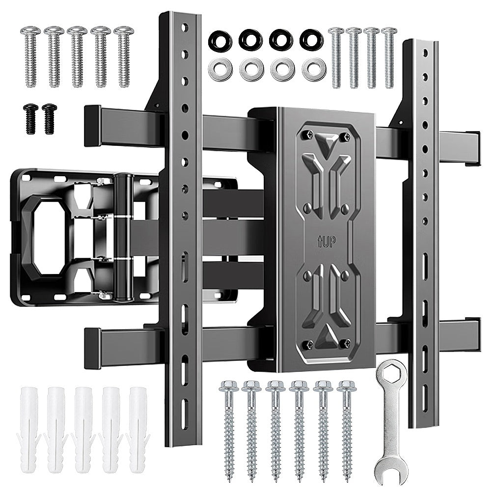 Support mural universel pour téléviseurs 32-55 pouces, Max VESA 400 x 400 mm, Extensible 42-340 mm, Supporte jusqu'à 45 kg, Convient aux murs en béton, brique et bois