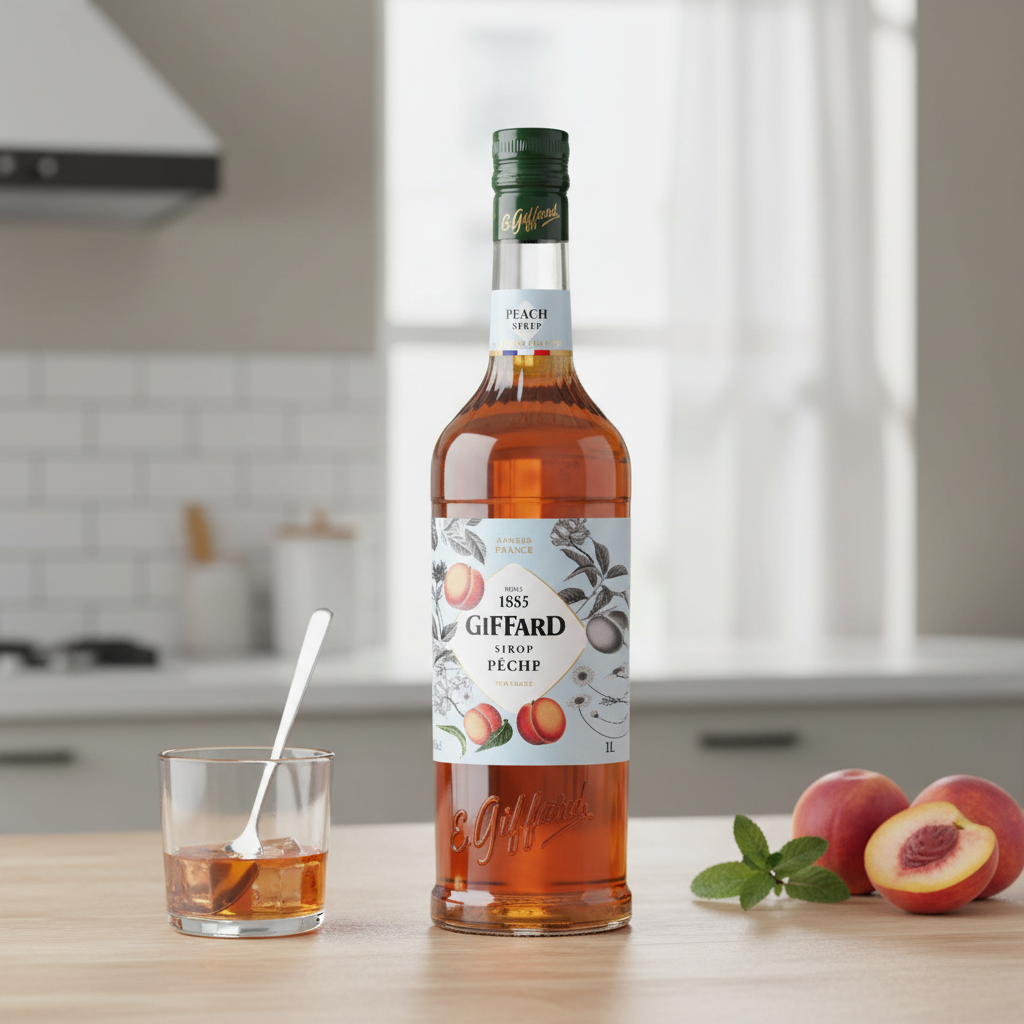 Giffard Sirop pêche pur sucre de canne 1 L