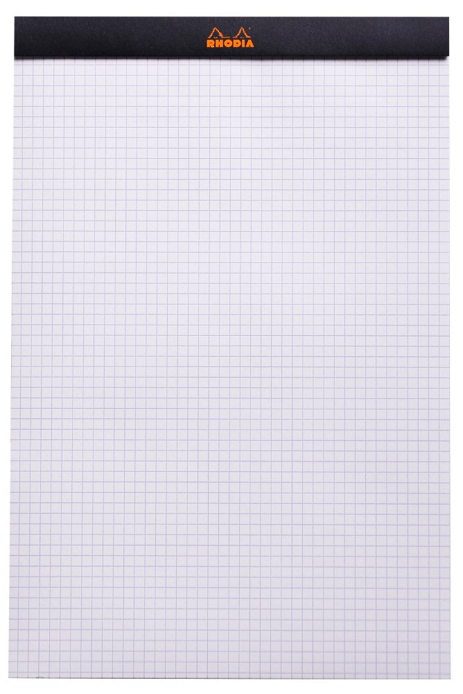 CLAIREFONTAINE Cahier à dos à spirale Rhodia Noir N°19, 21 x 31,8 cm, 80 feuilles, grille quadrillée 5 x 5 mm, papier 80 g/m²