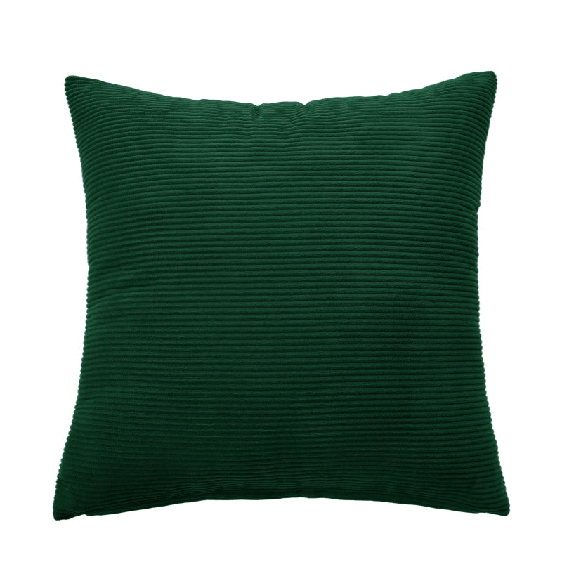MEROPE, Housse de coussin en velours côtelé polyester, 50x50 cm, vert forêt, 1 pack