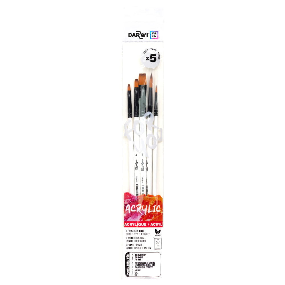 CLAIREFONTAINE DFY Set de 5 pinceaux fins