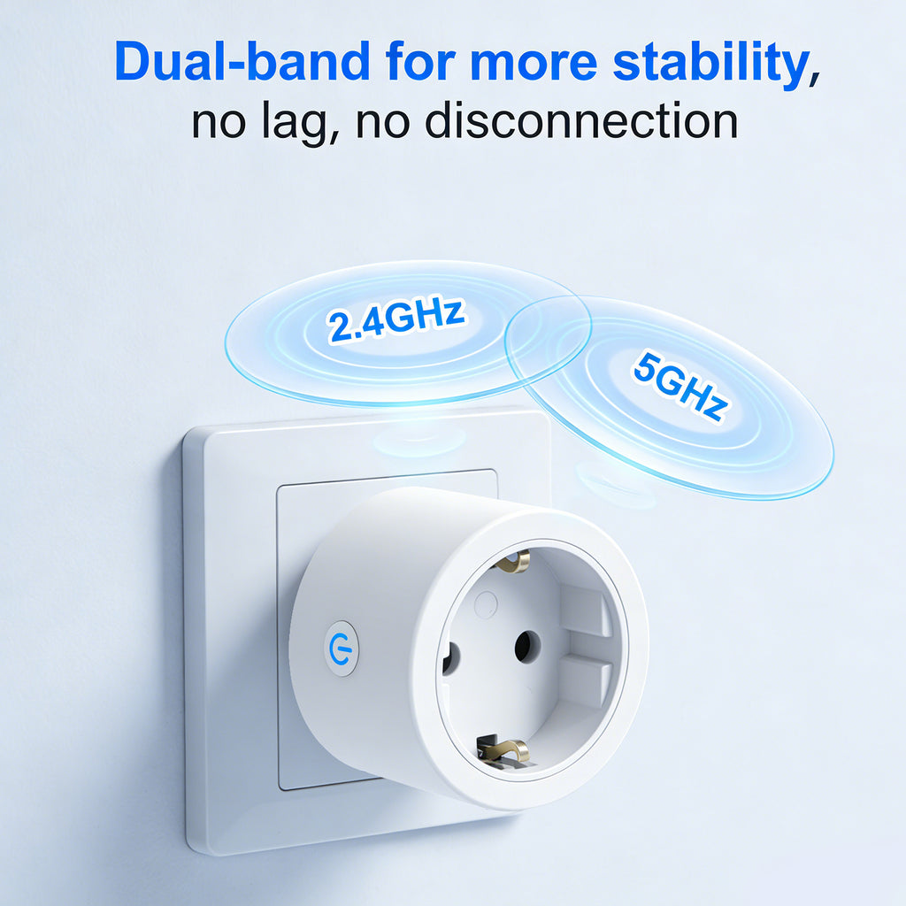Antela Lot de 4 prises connectées WiFi Alexa 2,4/5 GHz avec mesure de la consommation d'énergie, compatible avec Google Home et application Smart Life