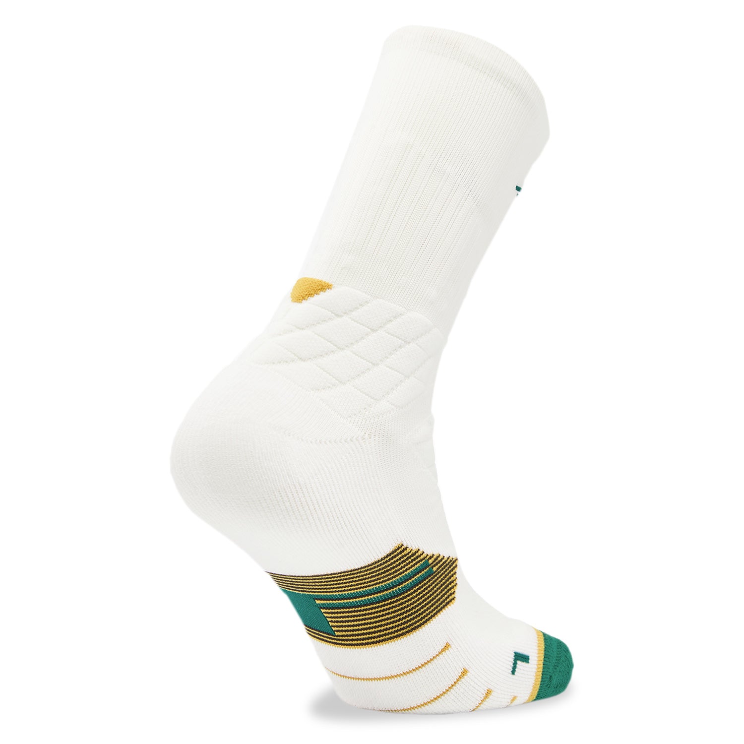 LI-NING Chaussettes mi-longues de basket-ball résistantes, confortables et respirantes blanc laite / vert sable XL