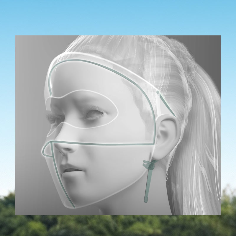 Beneunder Masque de protection solaire pour le visage avec visière AL01e - Bleu fumé - F (Taille unique)