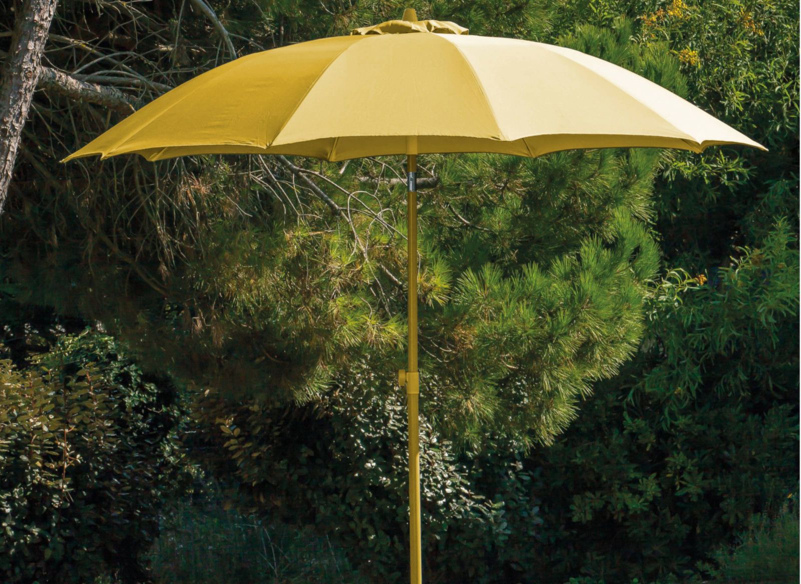 ProLoisirs Parasol en fibre, diamètre 270 cm, gris