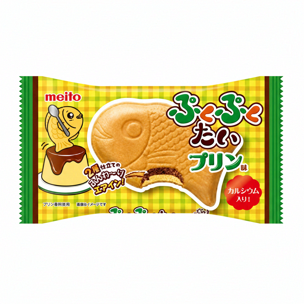 Meito En-cas pudding en forme de poisson, Saveur chocolat