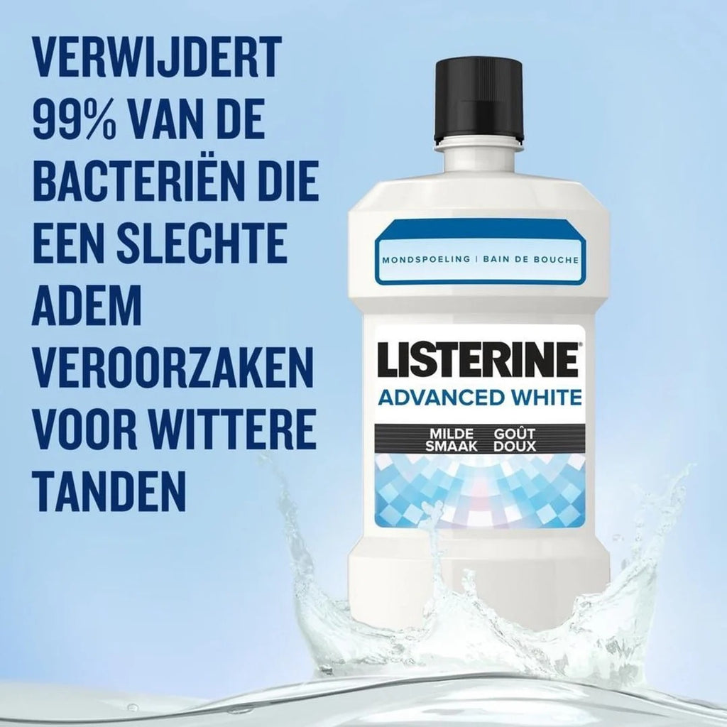 LISTERINE Advanced White Bain de bouche goût doux - 500 ml