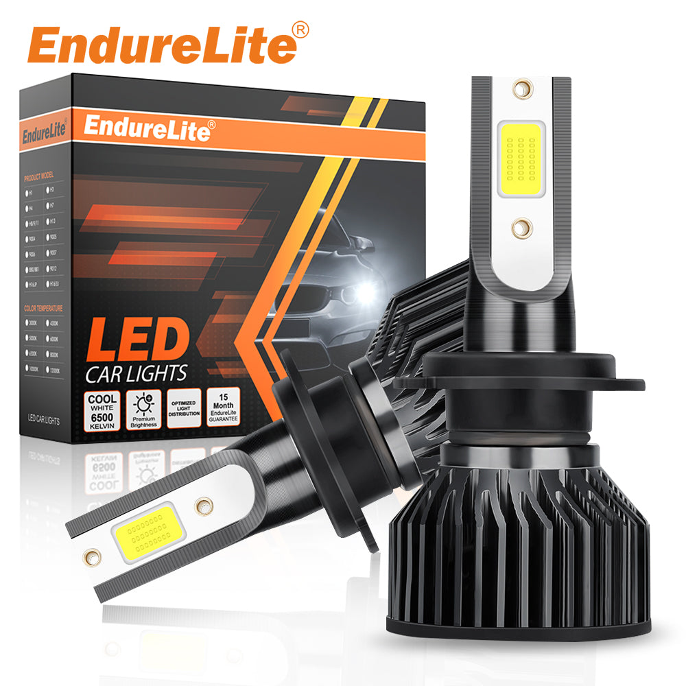 ENdureLite H4 Lot de 2 ampoules LED pour feux de route et feux de croisement 6000 K Blanc pur Plug & Play Système de refroidissement efficace 13000 lm Éclairage plus lumineux