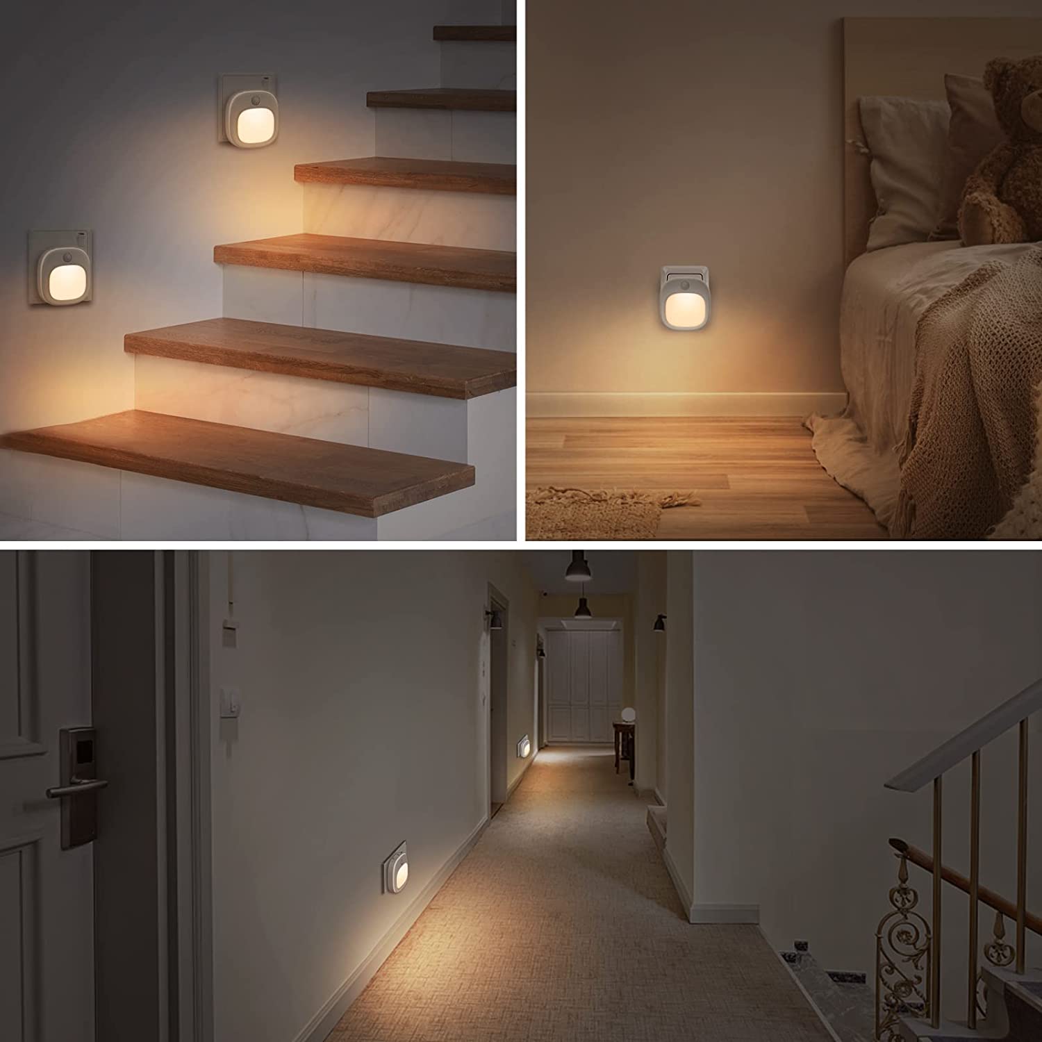 Lichtsinn Pack de 2 veilleuses LED avec capteur de mouvement, 3 températures de couleur, 5 niveaux de dimmulation, LED SMD 1 W, 100-240 V, ABS et métal, pour chambre, chambre à bébé et entrée