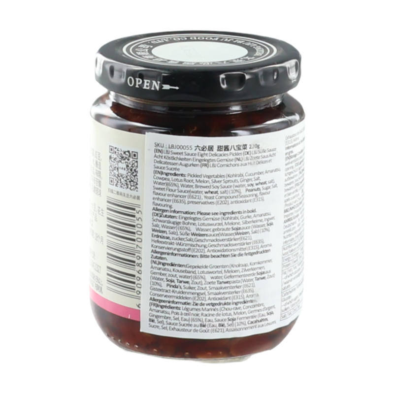 Liu Bi Ju Pickles assortis à la sauce soja sucrée 220 g
