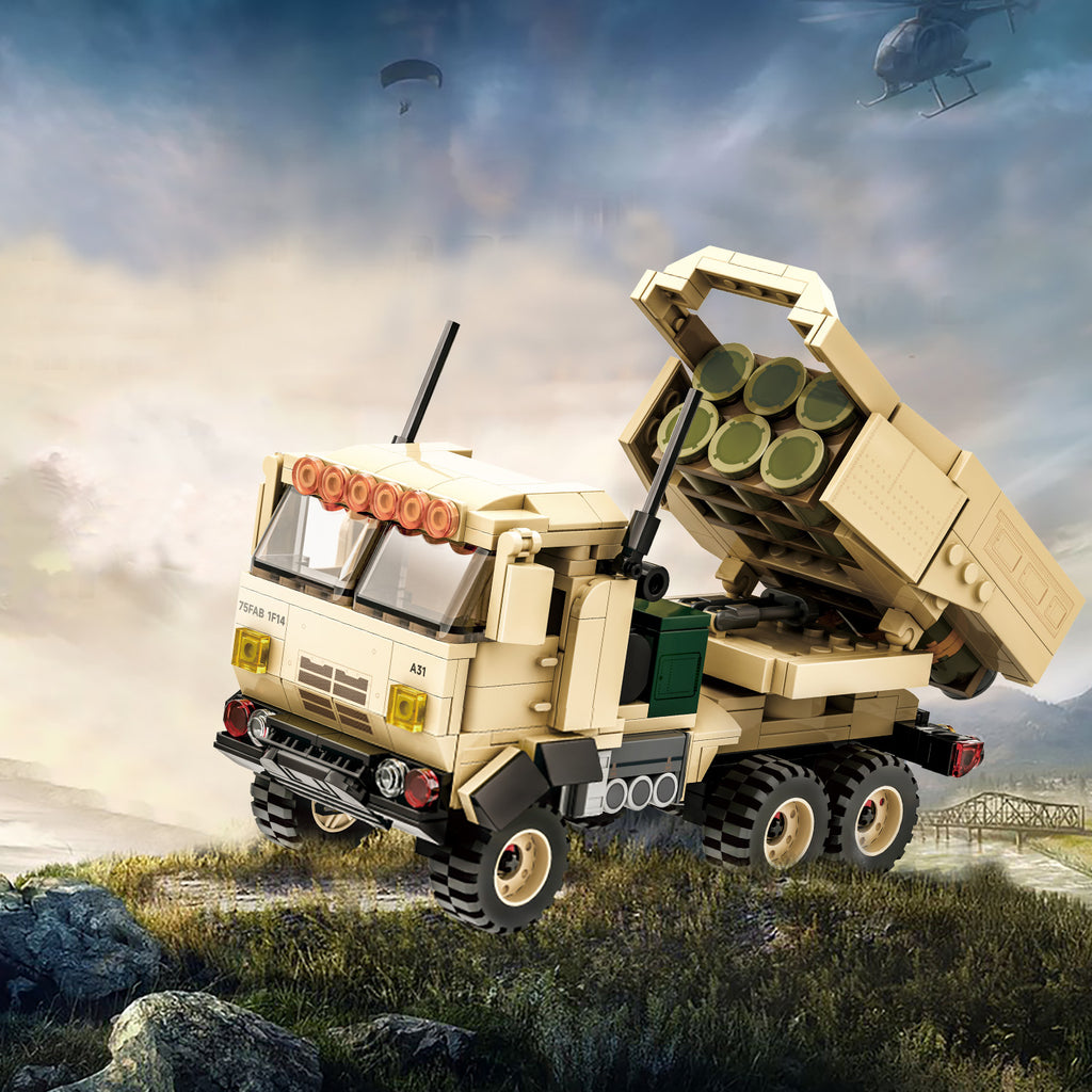 WANGE M142 Lance-roquettes Himars 457 Pièces Ensemble de Blocs de Construction pour Bricoleurs