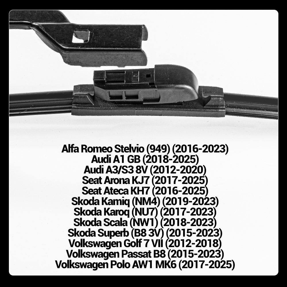 LECIBUBI Essuie-glaces pour Volkswagen Golf 7, Audi A3 8V, Skoda Scala/Kamiq, Seat Ateca, équipement d'origine - 650 mm + 450 mm