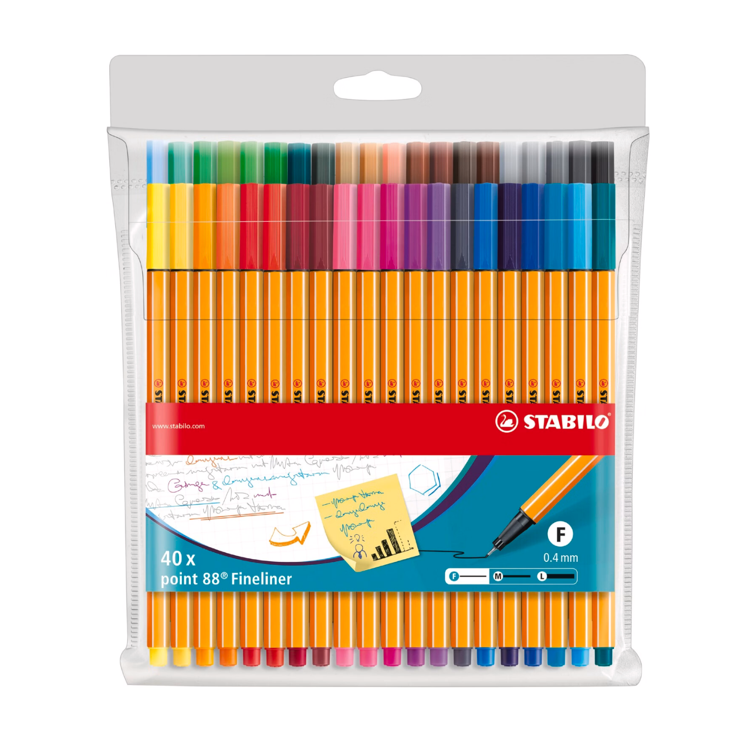 STABILO Point 88 Boîte en plastique 40 pièces