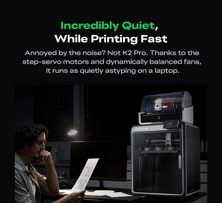 Creality K2 Combo Imprimante 3D multicolore CFS, vitesse max 600 mm/s avec nivellement automatique intelligent & caméra AI - Volume d'impression 260 x 260 x 260 mm