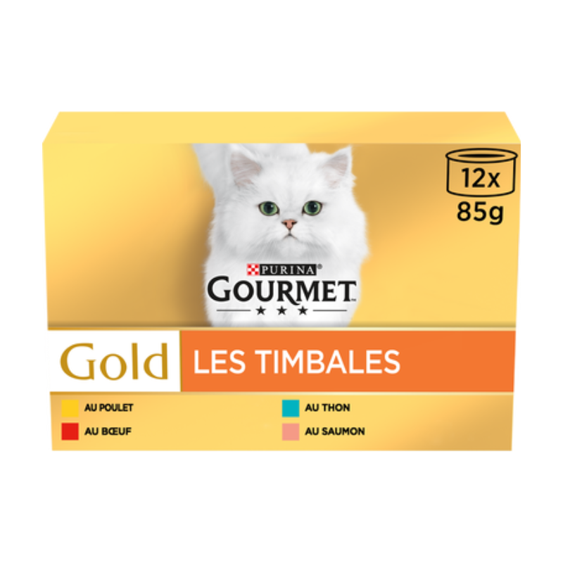 Gourmet Gold Les Timbres Pack variété pour chat - 12 x 85 g