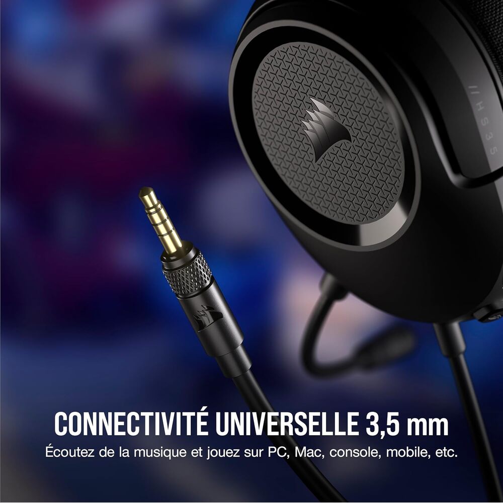 Corsair HS35 v2 Casque Gaming Filaire (Jack 3,5 mm) - Micro intégré - Carbone