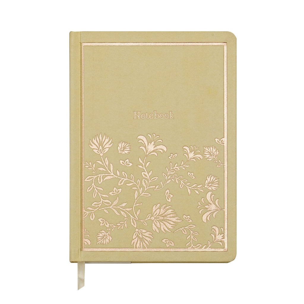 JUBILUU Carnet ligné A5 à couverture rigide en tissu floral 96 pages - Peach Blossom