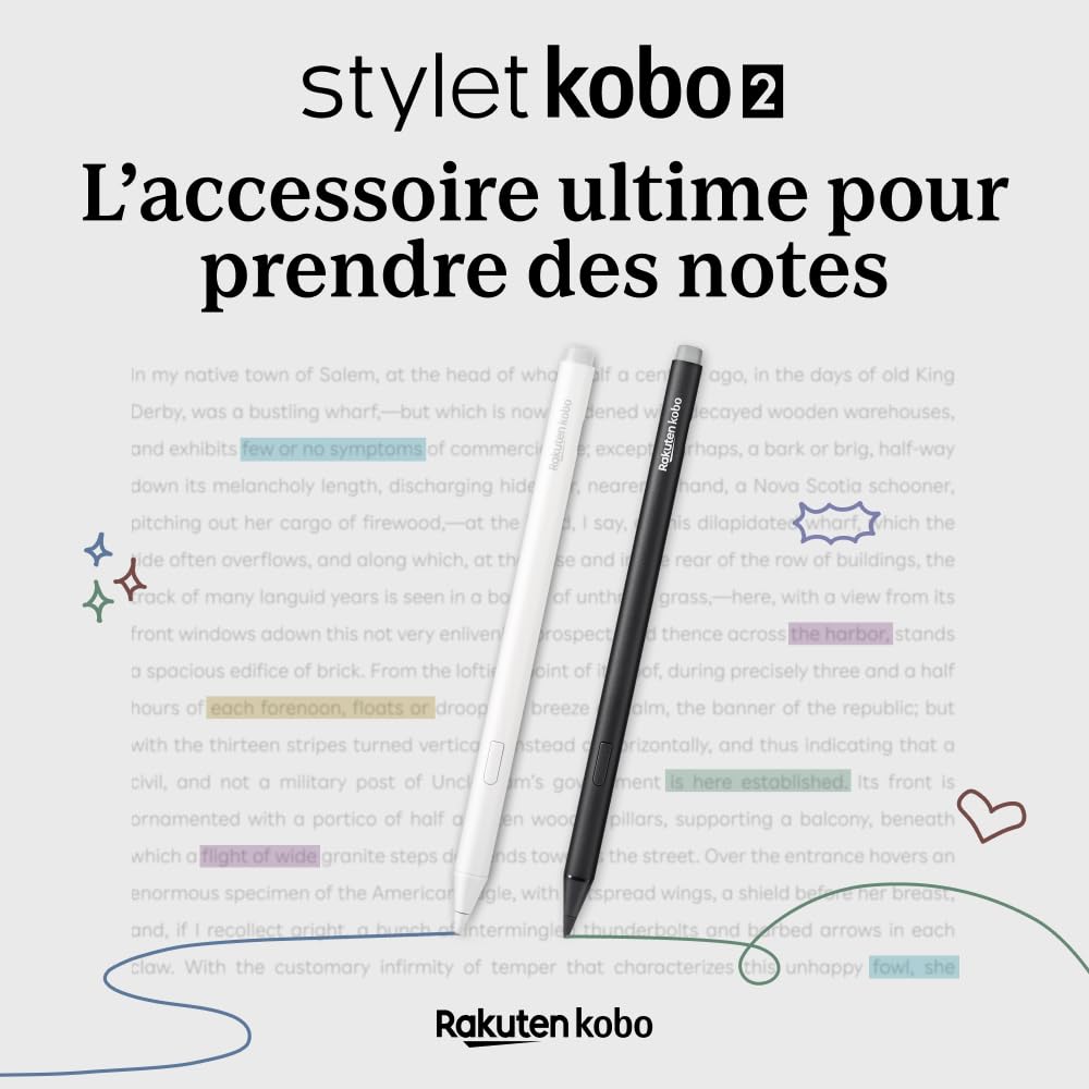 Kobo Stylus 2 compatible Kobo Libra Colour/Sage/Elipsa2E - Blanc