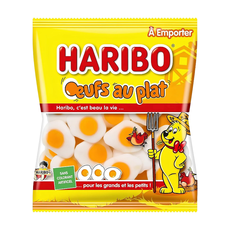 Haribo Bonbons Gélifiés Œufs Frits, 120 g