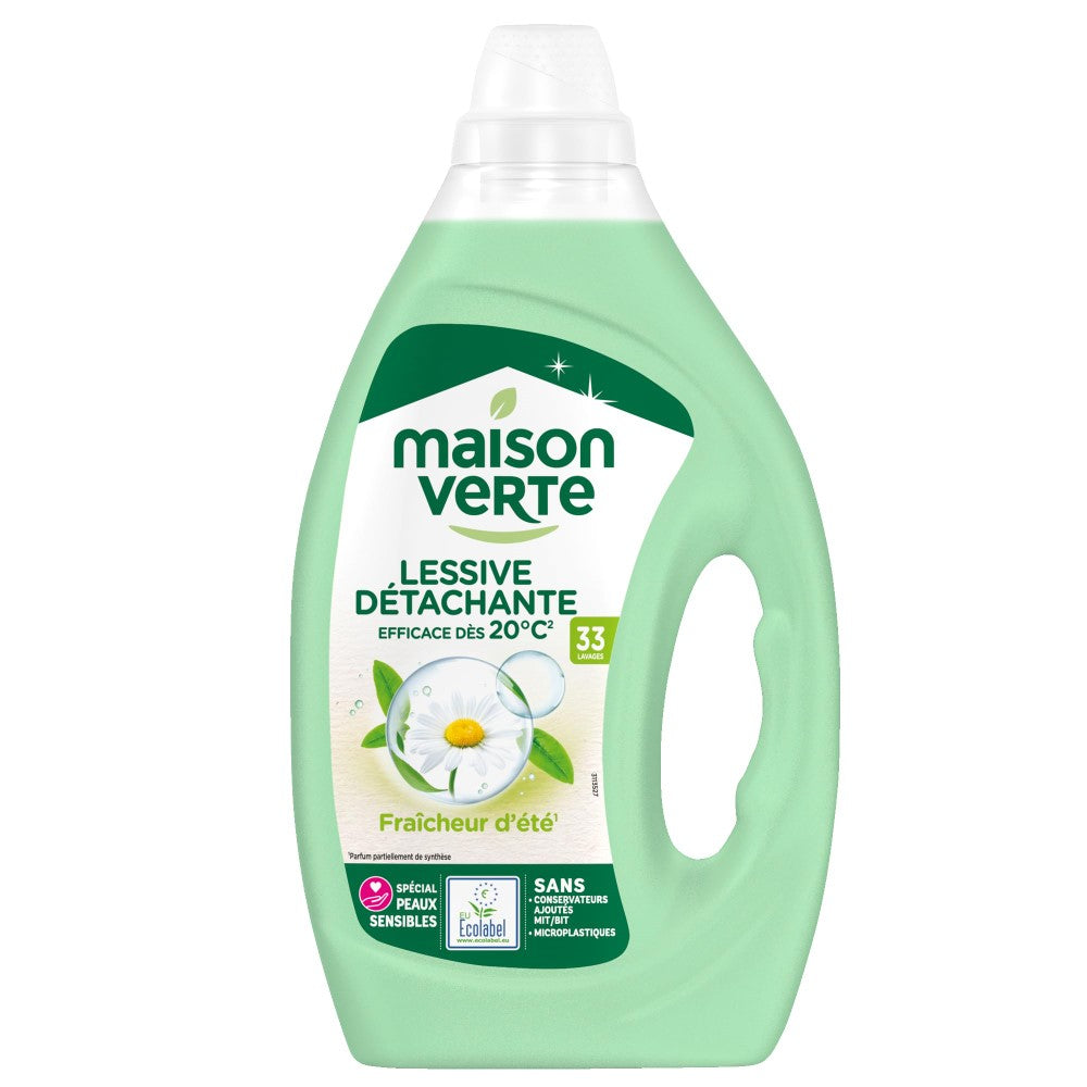 Maison Verte Lessive Liquide Détachant Fraîcheur d'Été 1,485 L