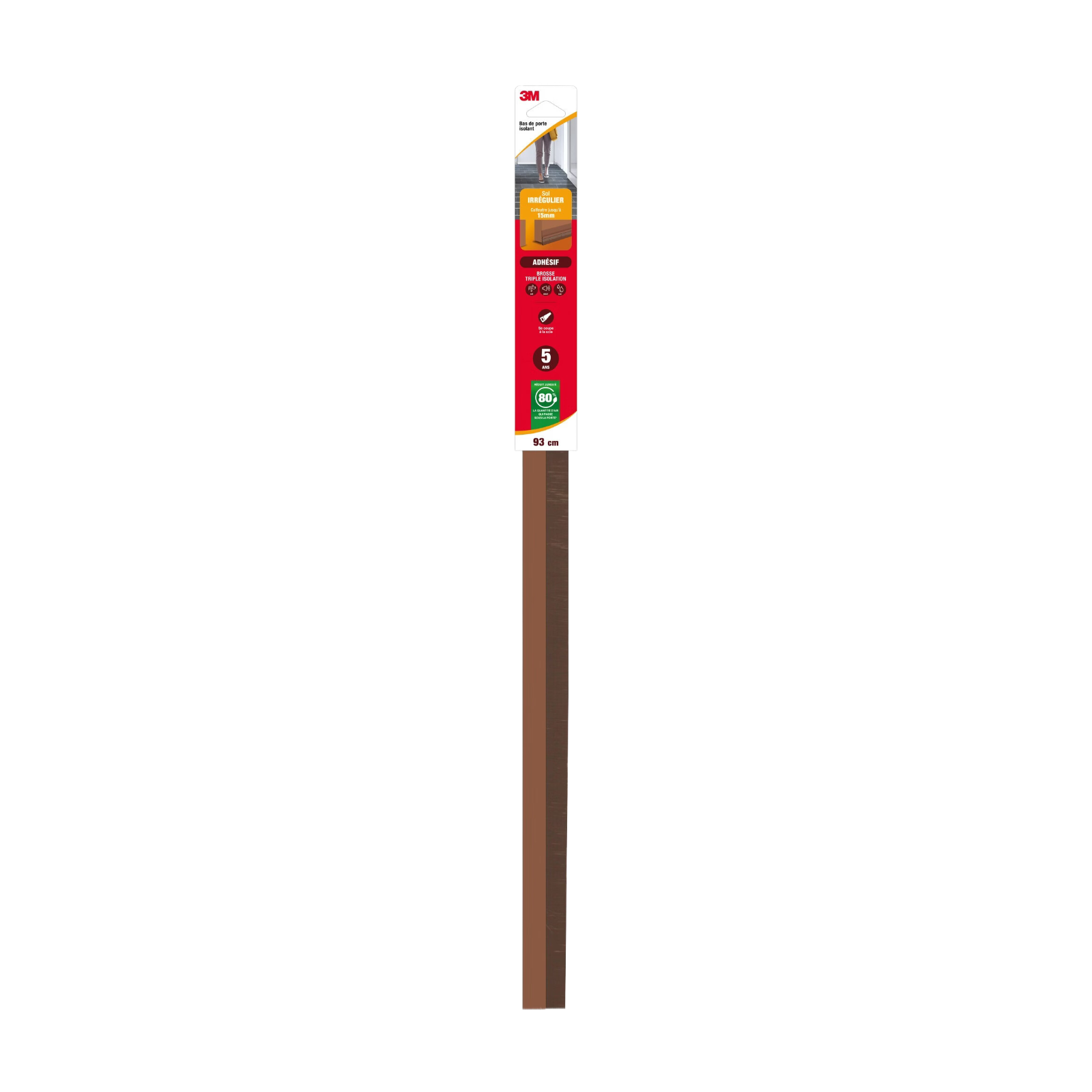 3M Bas de porte isolant adhésif sol irrégulier Marron classique Marron 0,93 m