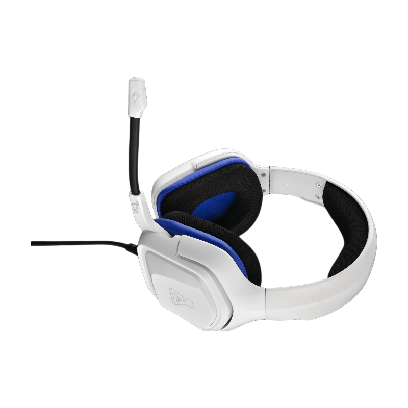 THE G-LAB Korp Cobalt Casque Gaming Filaire (Prise 3.5mm) - Micro Intégré - PC, PS4, PS5, Xbox One, Mac, Switch & Plus - Blanc