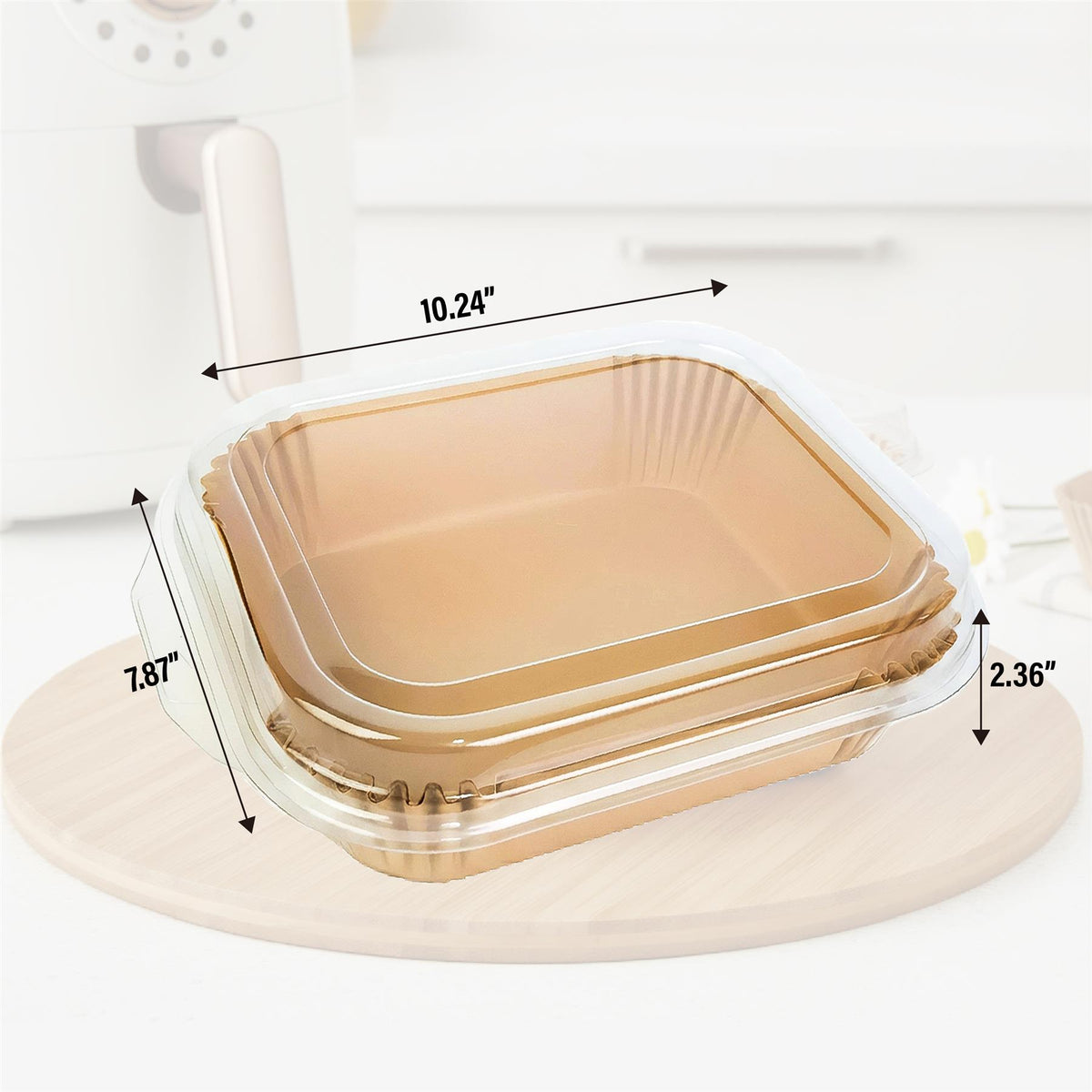 Feuilles de Papier Sulfurisé pour Friteuse à Air, Carrés Antiadhésifs Prédécoupés pour un Nettoyage Facile, Inserts Jetables pour Cuisson Sans Salissure – Taille Small Lot de 100 pièces 20,5×14×6cm