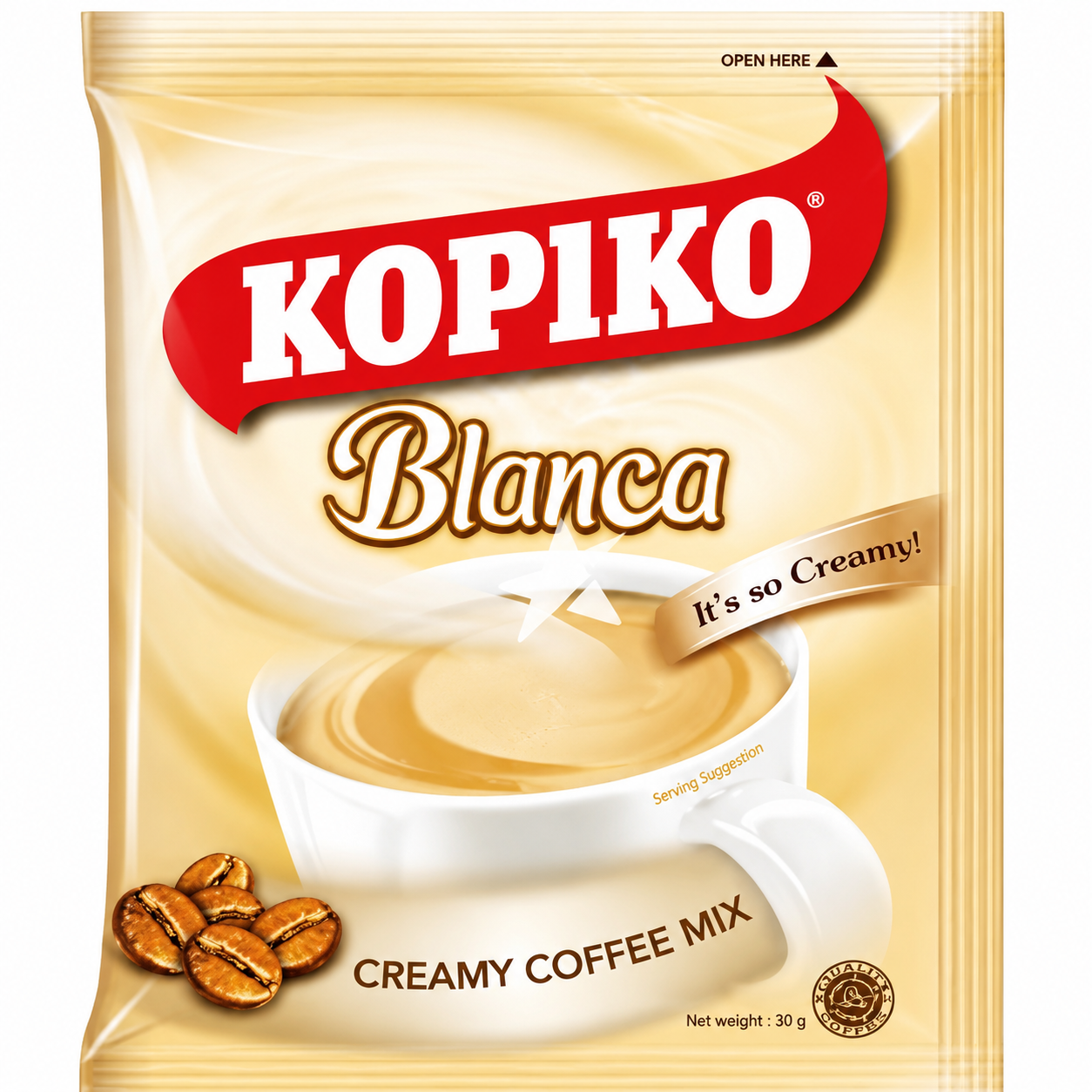 KOPIKO Coffee Blanca Café instantané 3-en-1 - 10 x 30 g