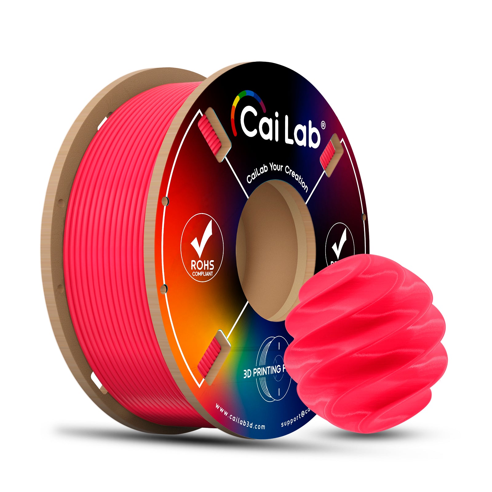 CaiLab Filament pour imprimante 3D PLA+ Bio Rouge