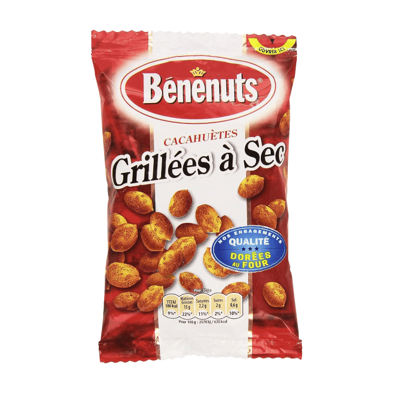 BENENUTS Cacahuètes Grillées à Sec Assaisonnées, 120 g