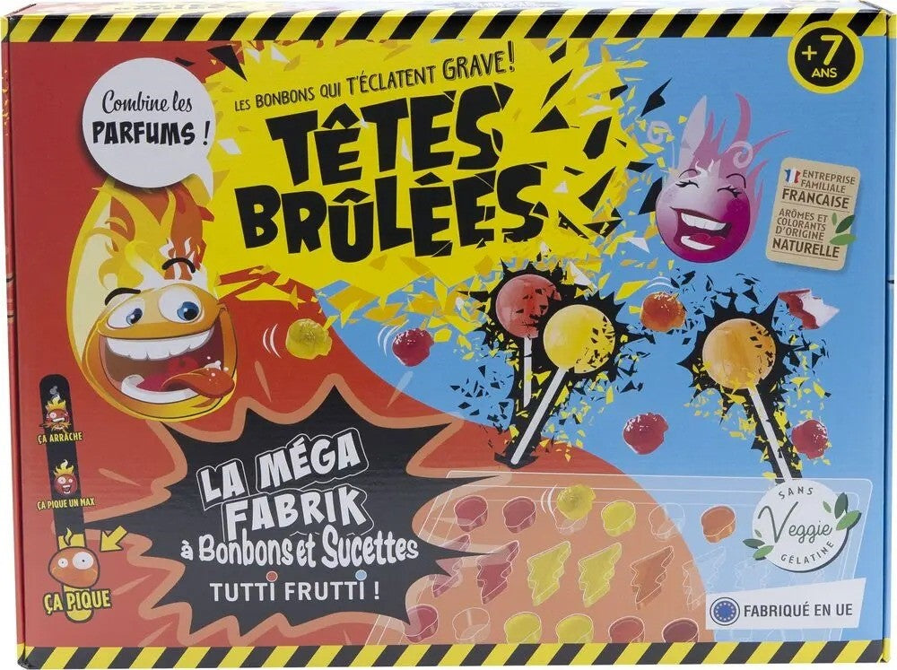 Têtes Brûlées - Fabrique tes bonbons et sucettes aux goûts Tutti Frutti - Arômes, colorants et gélifiants naturels