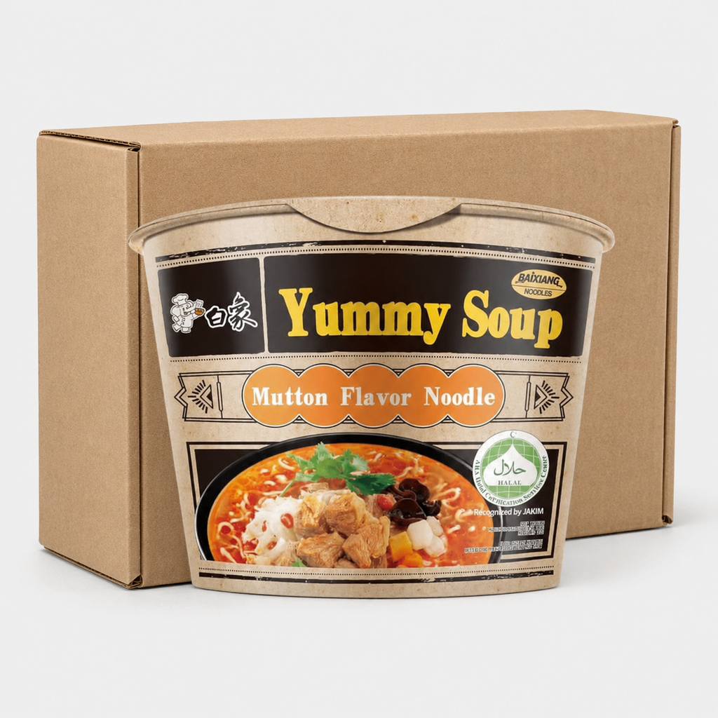 Baixiang Tanghaohe Nouilles Instantanées au Goût d'Agneau 111g x 12 Sachets (Carton Complet)