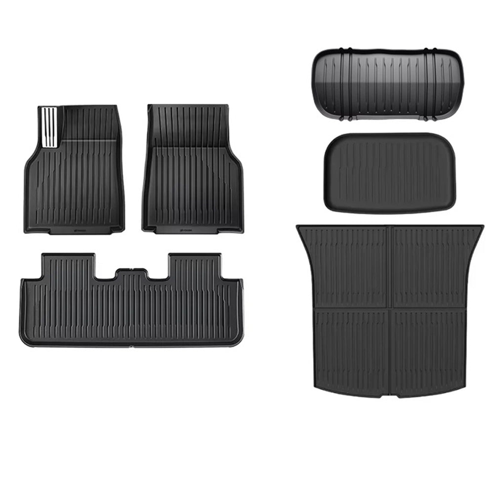 YZ tapis de sol 6 pièces compatible avec Tesla Model Y Juniper 2025-2026 versions Premium et Performance