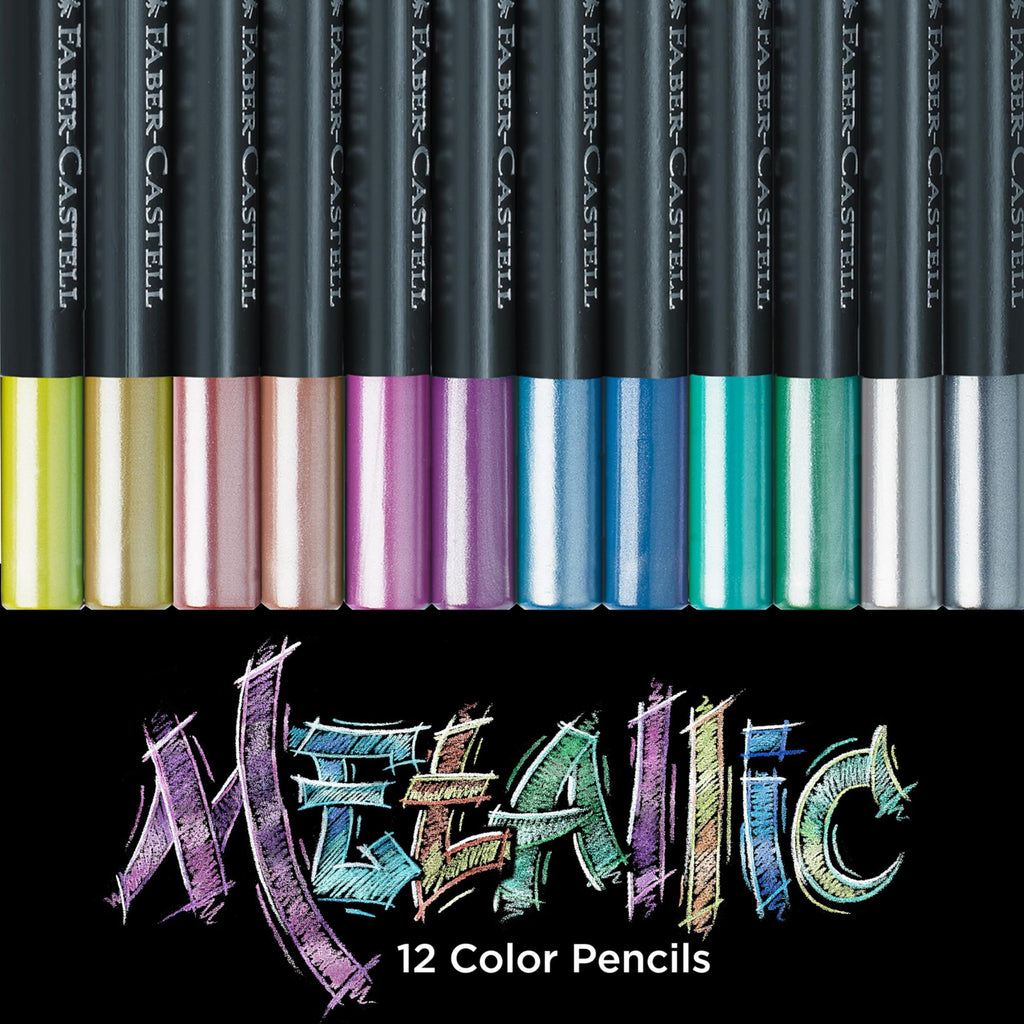 Faber-Castell Crayons métalliques Black Edition - Lot de 12