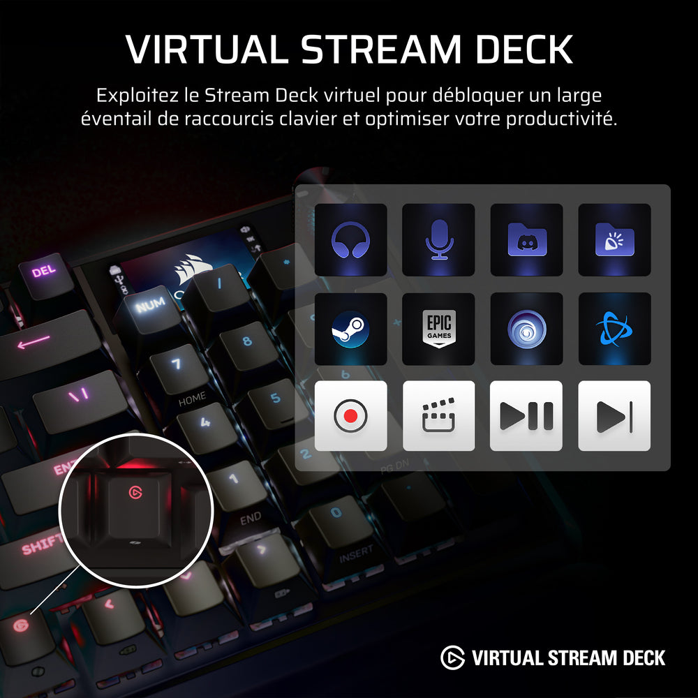CORSAIR VANGUARD 96 Clavier Gaming Mécanique (MLX Plasma) sans fil RGB 96% - AZERTY - Noir
