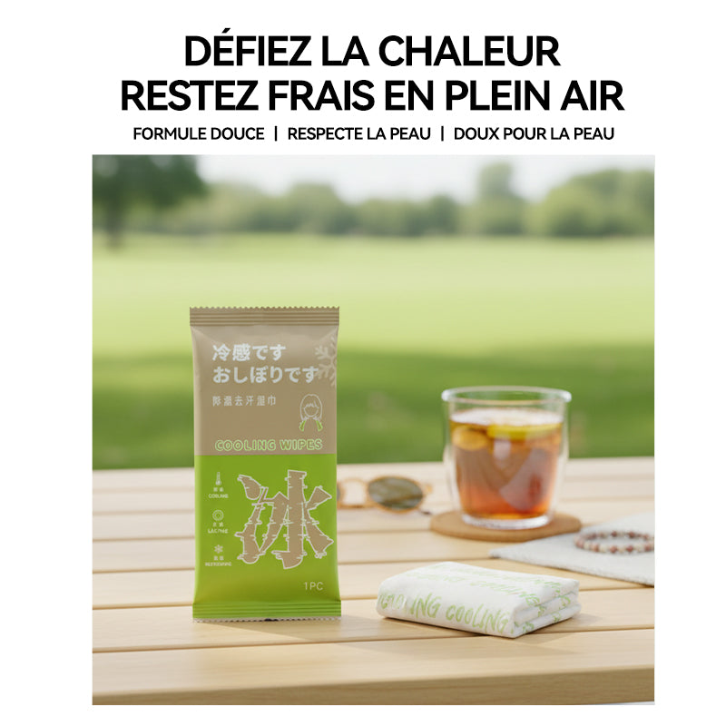 JORDAN&JUDY Serviette rafraîchissante citron vert éclatant (Serviette sensation de fraîcheur prolongée), 65 cm, 10 paquets
