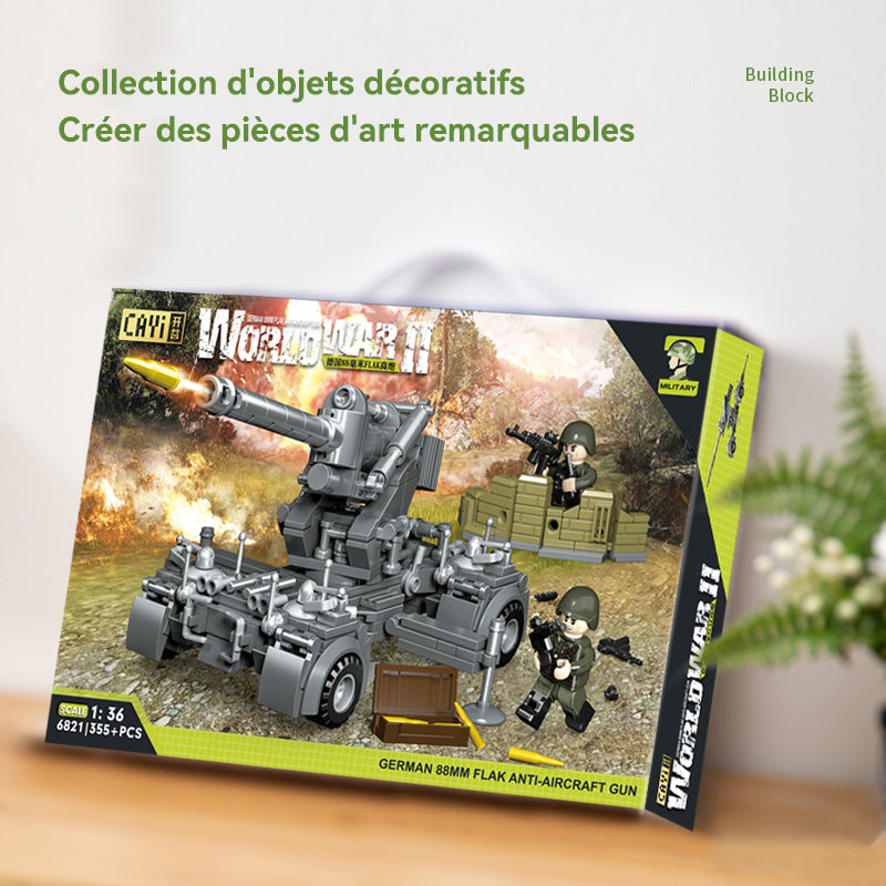 CAYI Canon antiaérien allemand 88 mm Flak 355 pcs Ensemble de blocs de construction pour constructeurs amateurs